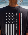 Precinct Committeeman Red Line American Flag T-shirt