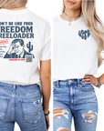 Freedom Freeloader Voter Awareness Tee with QR Co…
