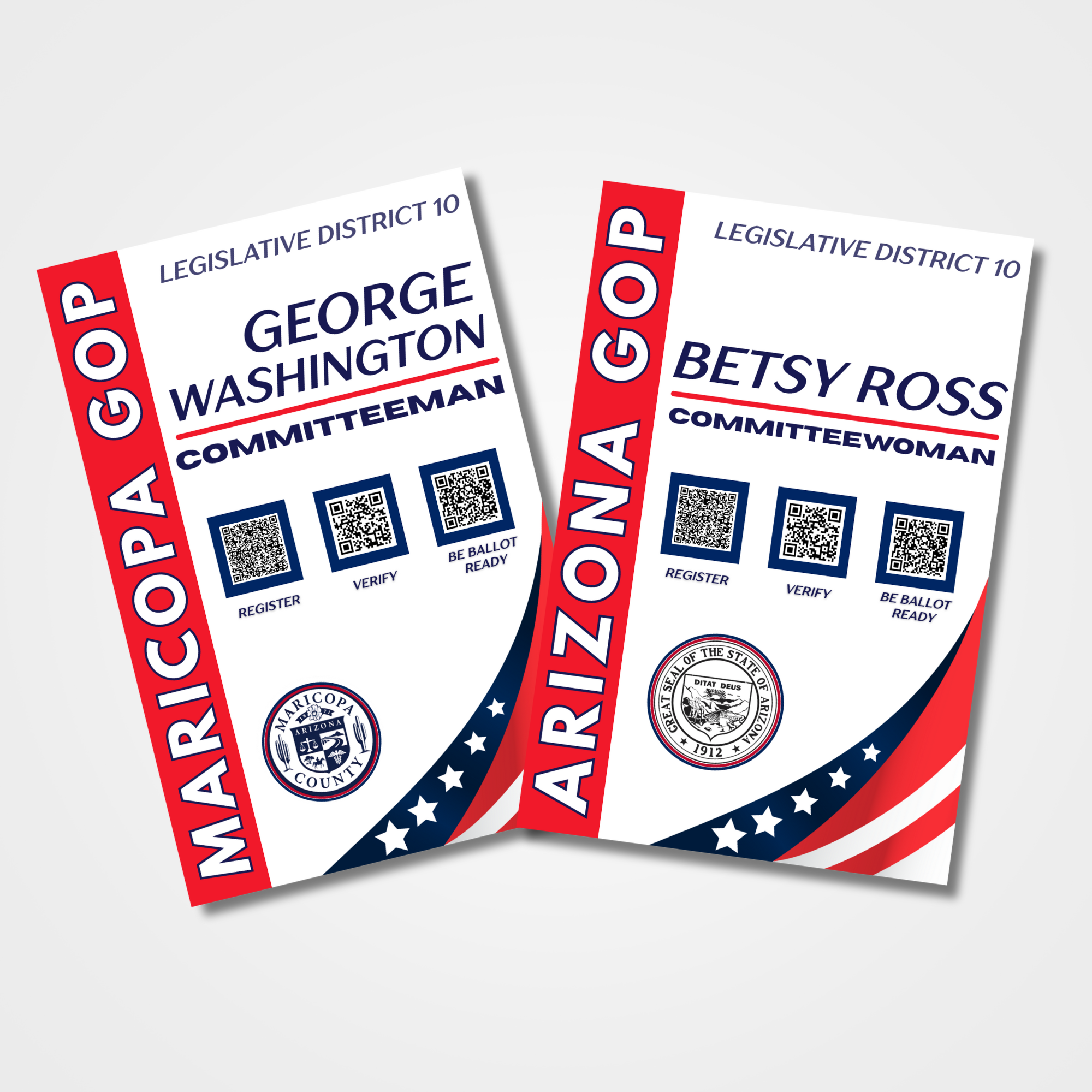 personalized clipboard decal sticker canvassing voter engagement register to vote QR codes AZ Maricopa GOP Designs