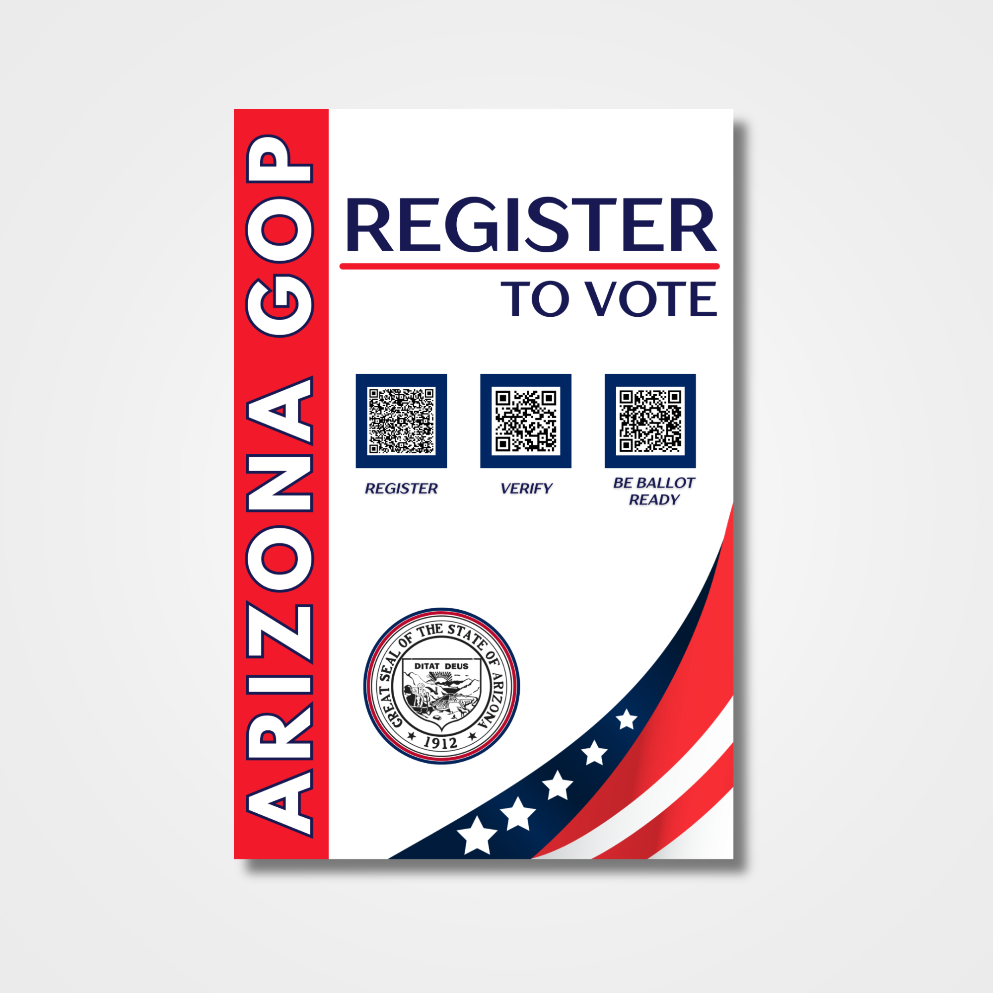 clipboard decal sticker for register to vote QR codes Arizona GOP Design