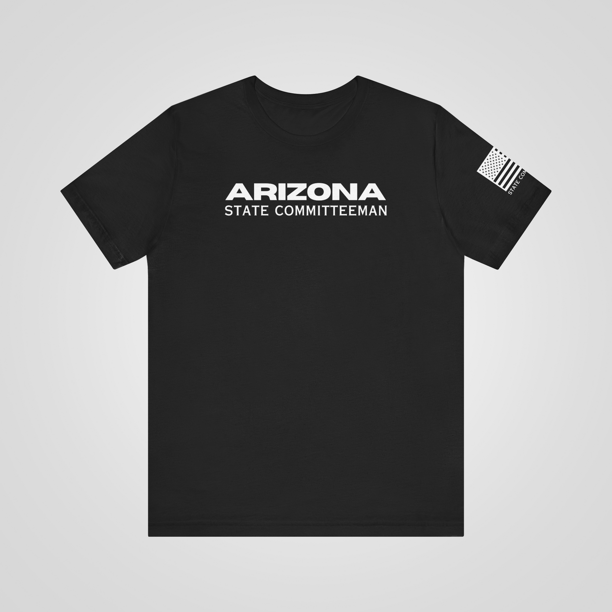 arizona state committeeman shirt usa flag sleeve black front