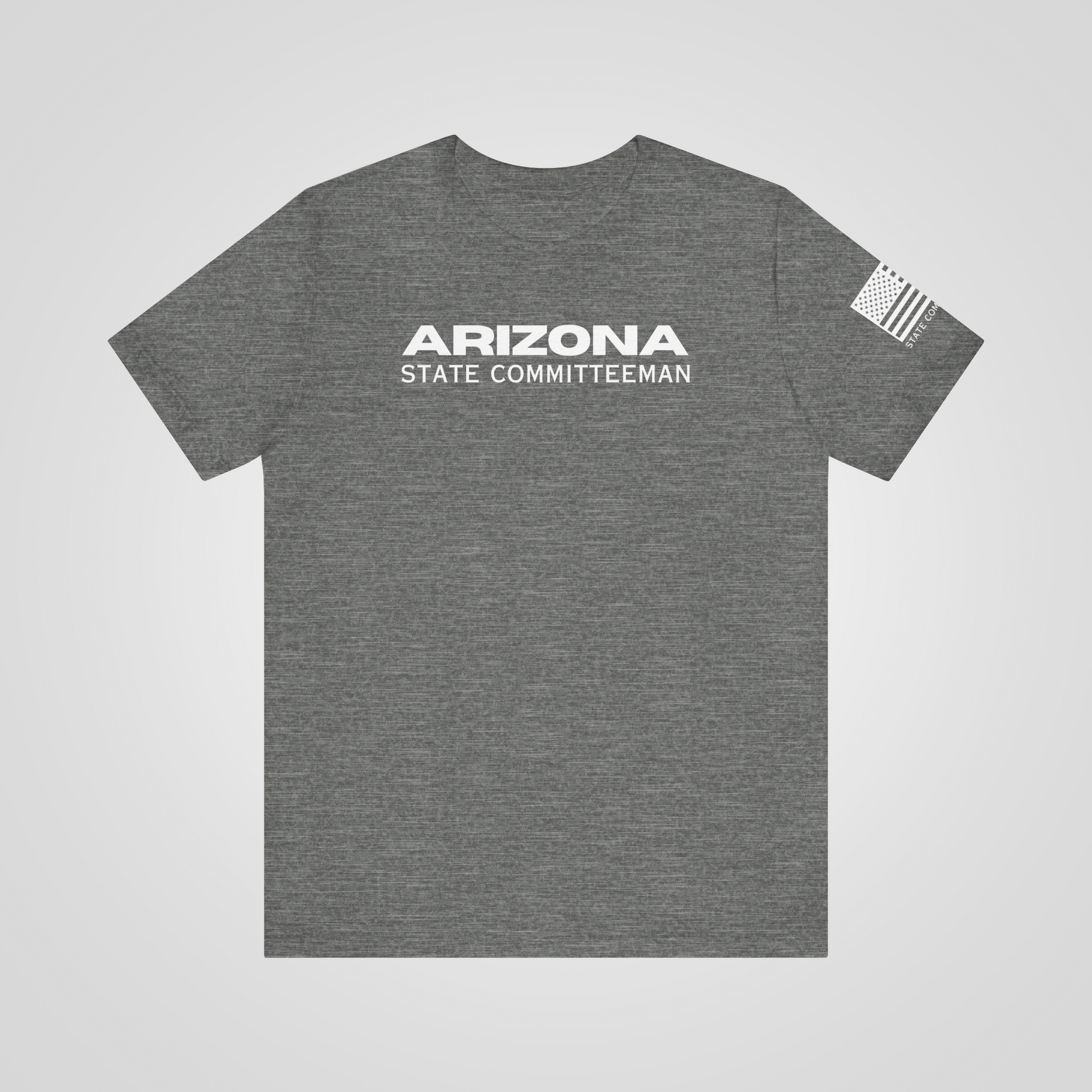 state committeeman shirt usa flag sleeve graphite heather front