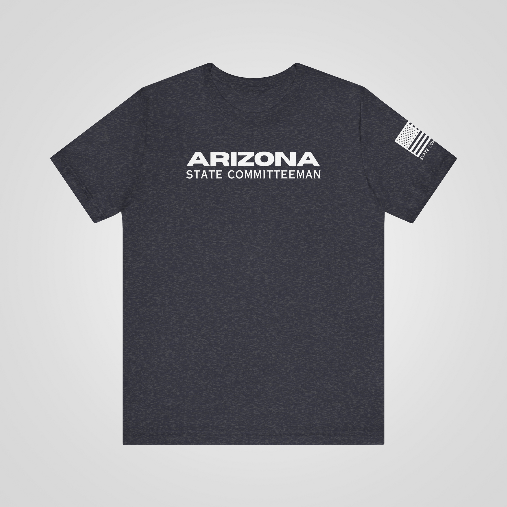 arizona state committeeman shirt usa flag sleeve navy heather front