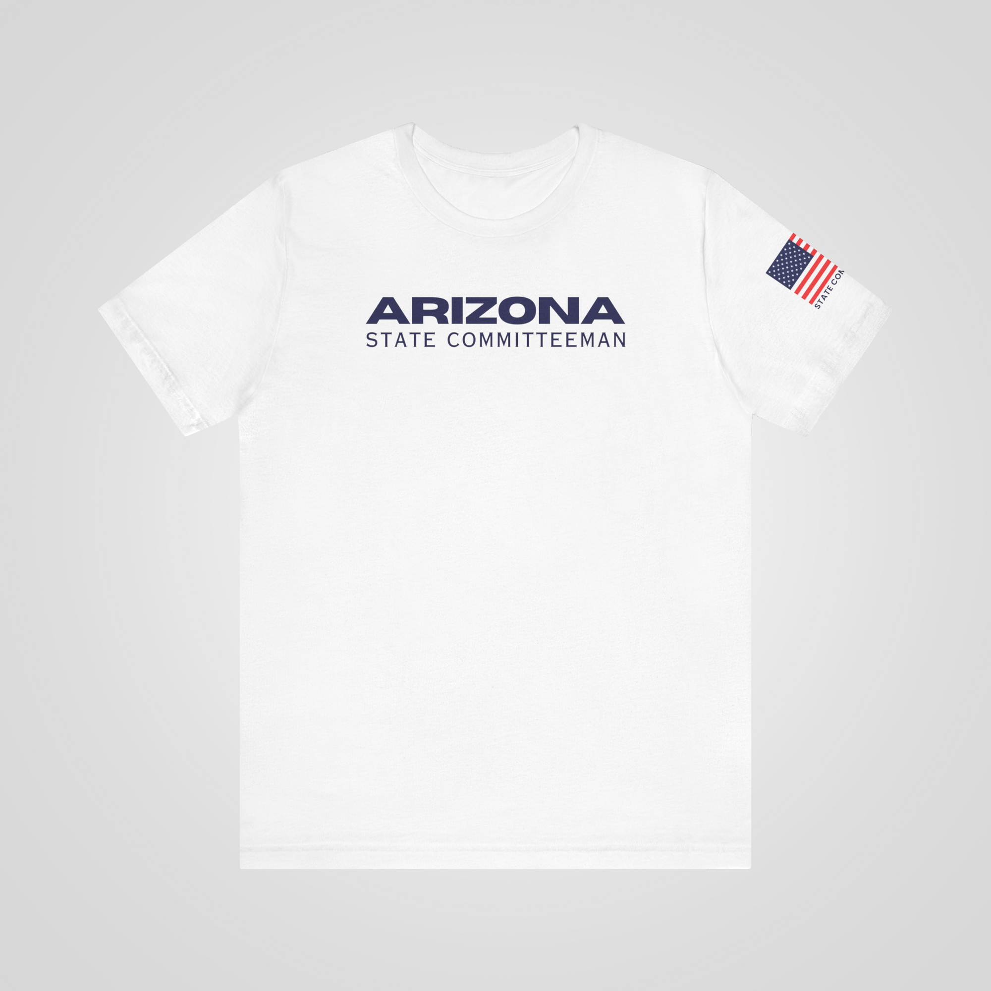 arizona state committeeman shirt usa flag sleeve white front