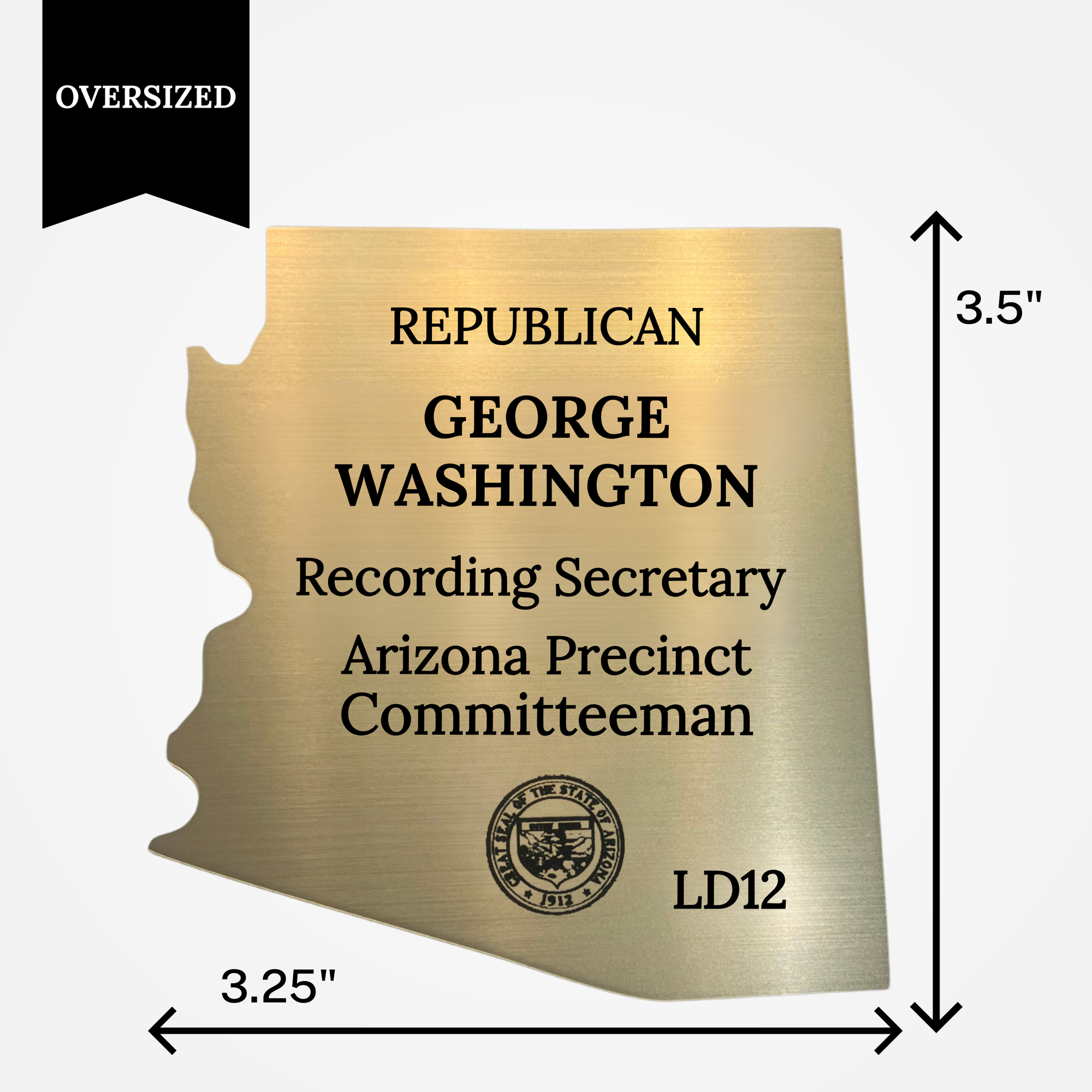 precinct committeeman badge custom gold large state committeewoman badge