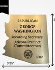 precinct committeeman badge custom gold large state committeewoman badge