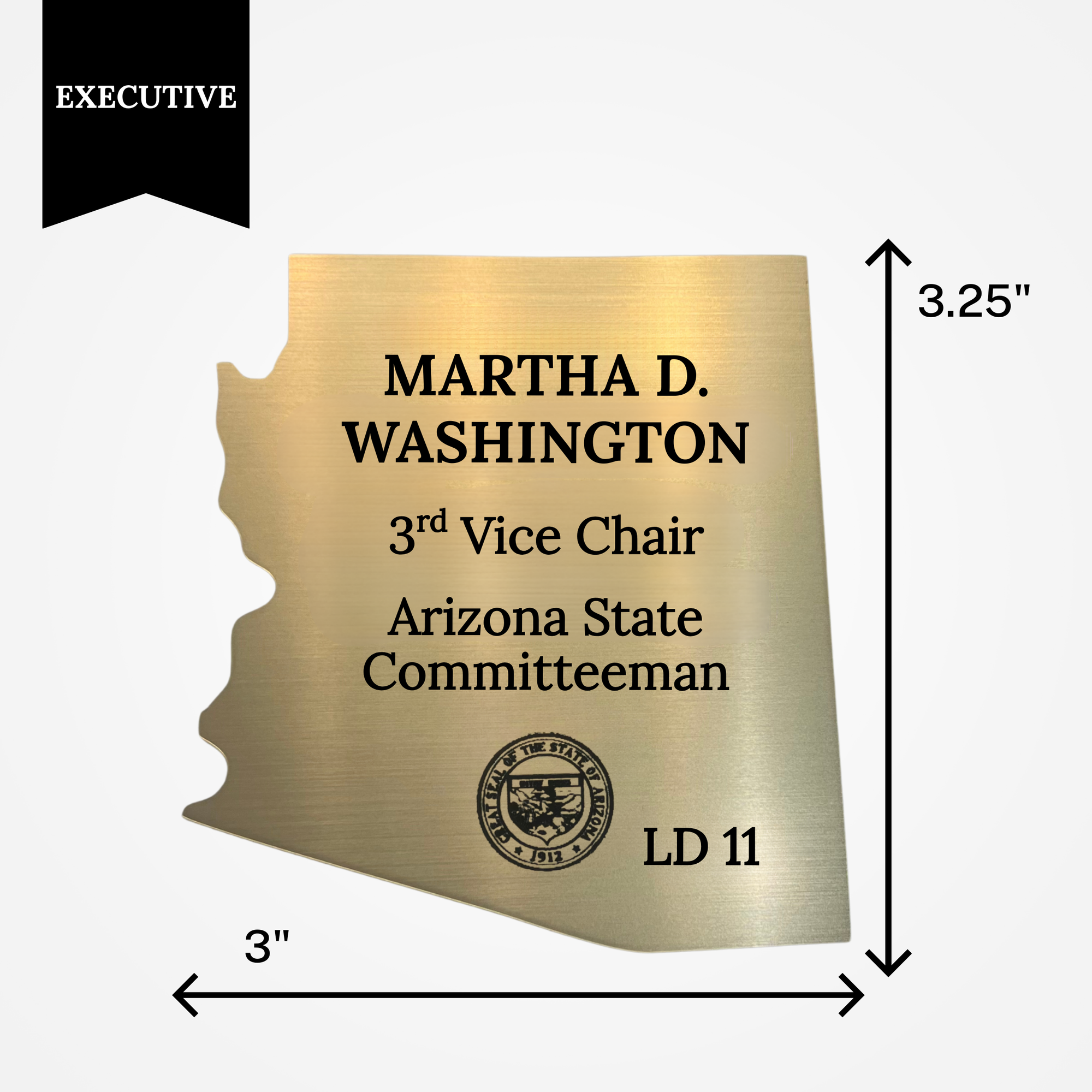 precinct committeeman chair custom badge gold medium