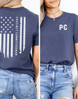precinct committeeman tshirt american flag front and back navy heather