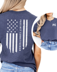 precinct committeeman tshirt american flag tshirt navy heather front and back