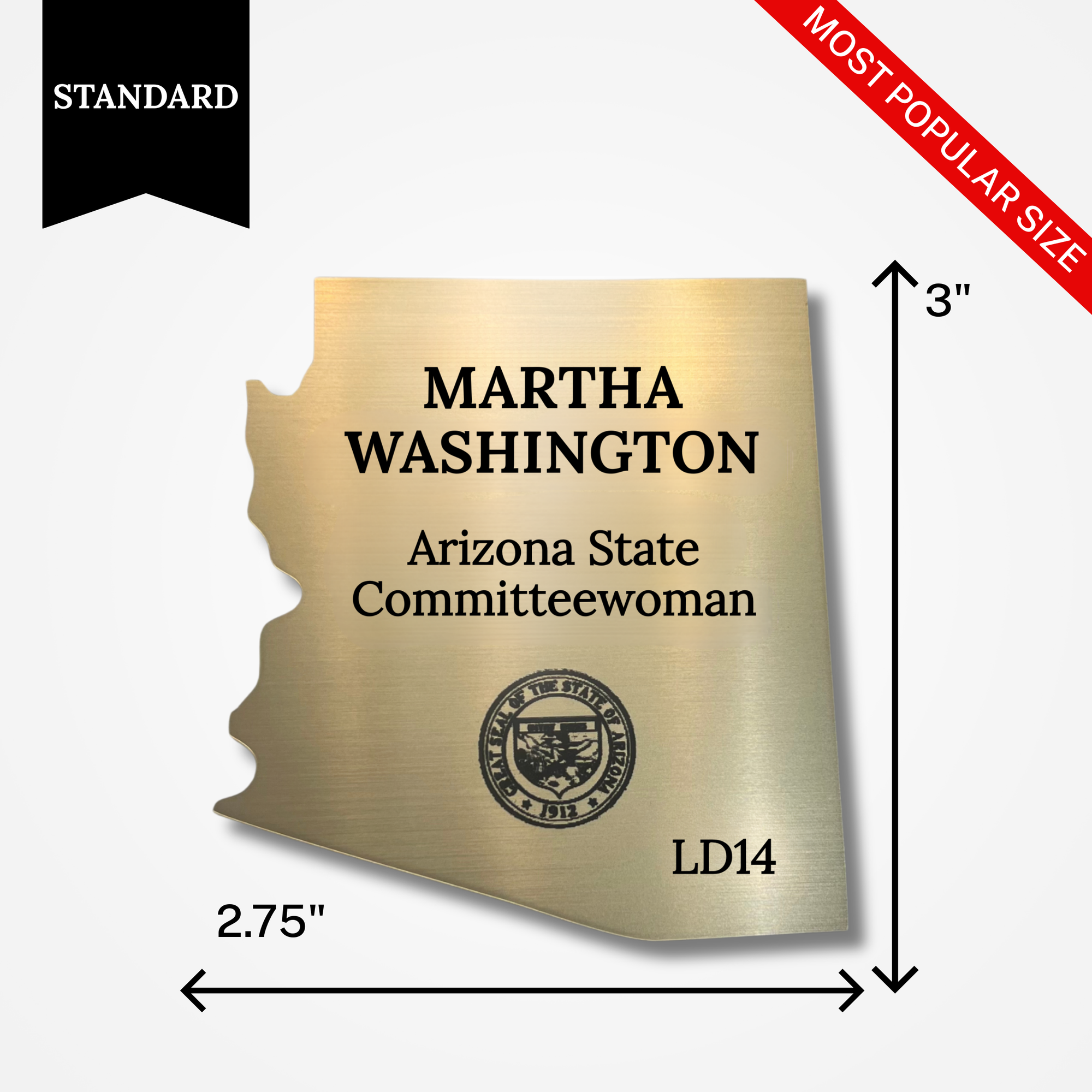 state committeeman chair custom badge gold standard