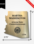 state committeeman chair custom badge gold standard
